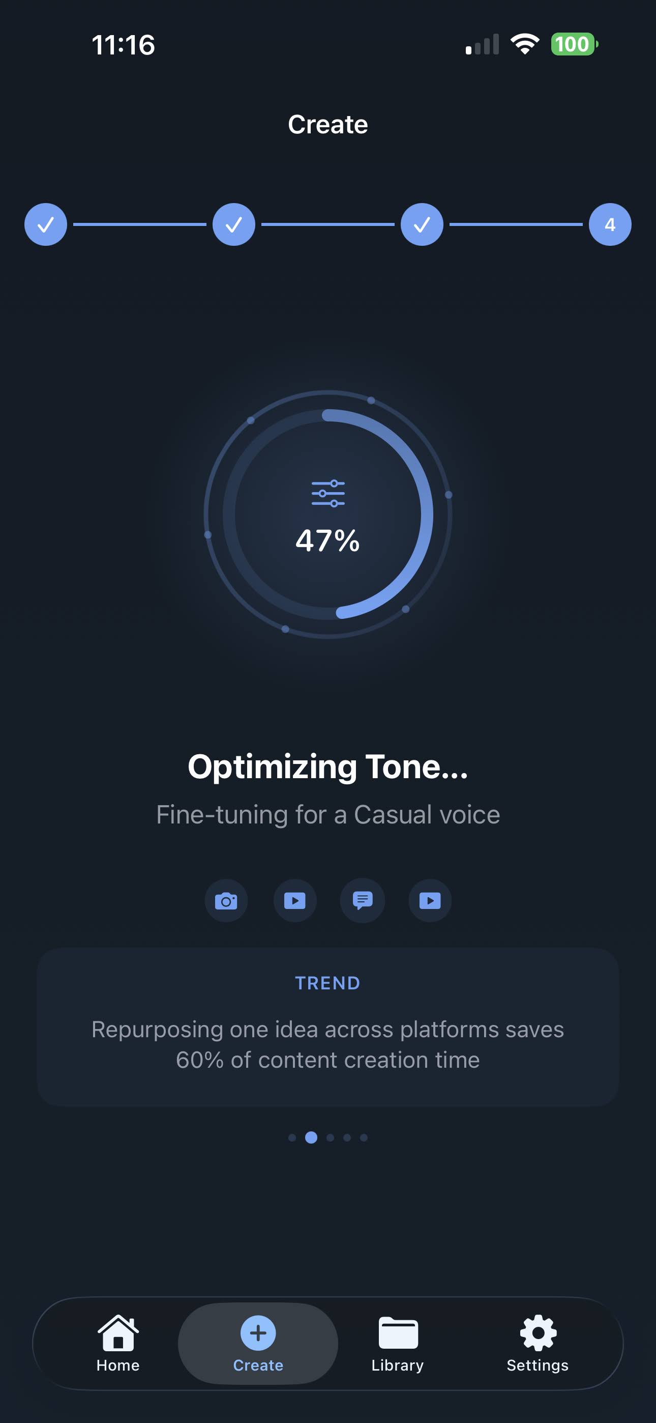 AI generating optimized LinkedIn content