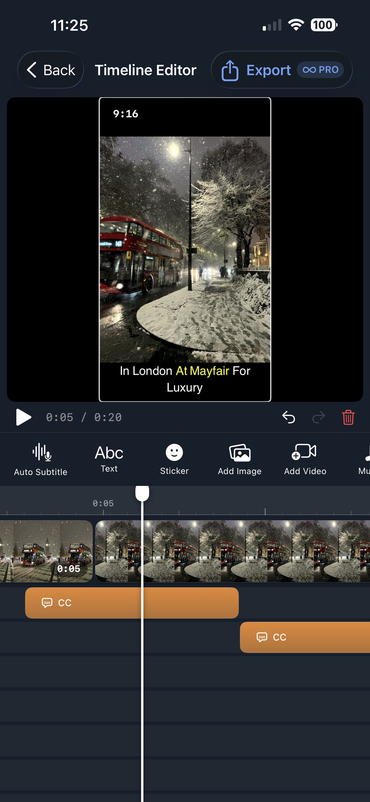 Otomatik altyazılı timeline editörü